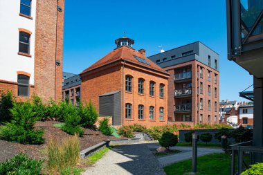 Polonya 'nın Gdansk şehrinde yeni evler inşa ediliyor. Konut geliştirme