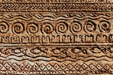 Geleneksel İskit sembollü seramik fayans, antik Avrupa kabile sanatı