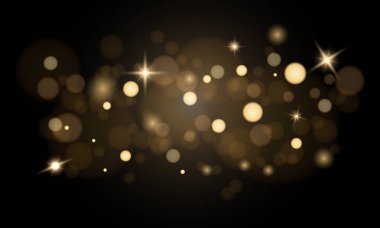 Siyah üzerine altın bokeh afişi, 
