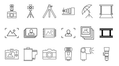 Fotoğrafçılık simgeler koleksiyonu