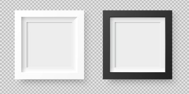 kareli resim ve fotoğraf çerçeveleri passepartout ve gölge, gerçekçi vektör şablonu ile siyah beyaz