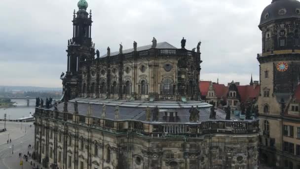 Dresden Merkez Meydanı Kuş Gözü Görünümü Çarpıcı Nsansız Hava Aracı — Stok video