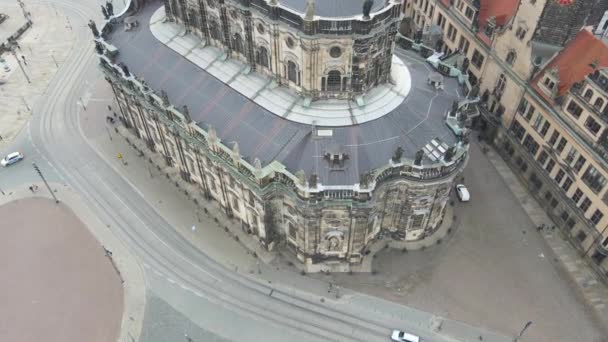 Откройте Себя Очарование Дрездена Сверху Увлекательный Опыт Беспилотника — стоковое видео