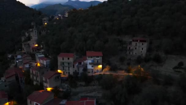 Descubriendo Los Majestuosos Paisajes Montañosos Liguria Noche — Vídeos de Stock