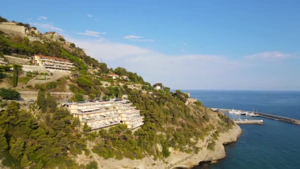 Descubriendo Belleza Natural Liguria Desde Arriba Italia — Vídeos de Stock
