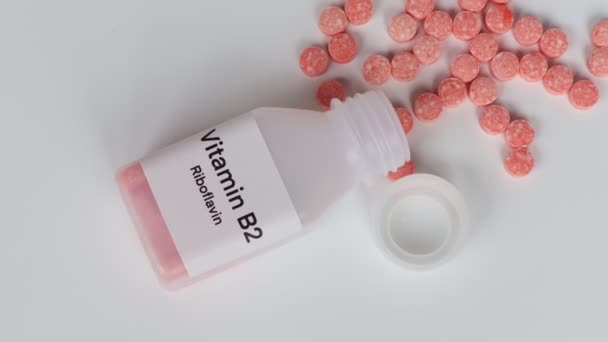 Vitamin Piller Flaske Helsekosttilskudd Eller Til Behandling Sykdom – stockvideo