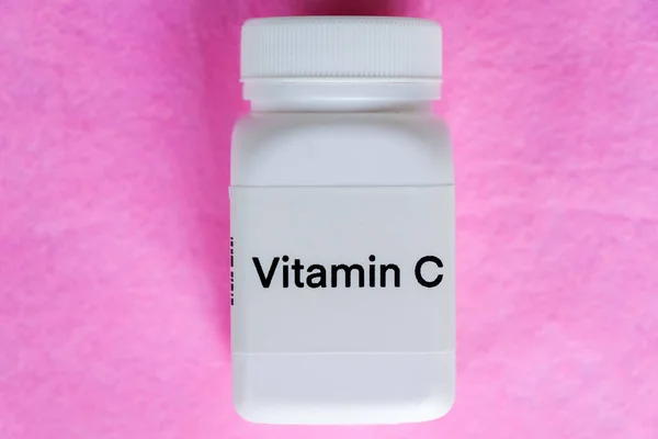 Pilules Vitamine Dans Une Bouteille Complément Alimentaire Pour Santé Utilisé — Photo