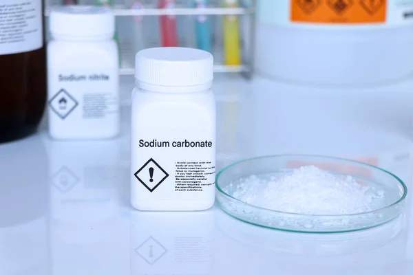 Natriumcarbonat Der Flasche Chemikalien Labor Und Der Industrie Chemikalien Für — Stockfoto