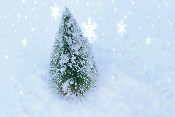 Рождественские Украшения Белый Снег Снежный Фон Зимний Фестиваль — стоковое фото