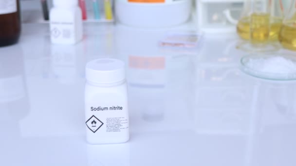 Nitrato Sodio Utilizzato Laboratorio Nell Industria Sostanze Chimiche Utilizzate Nell — Video Stock