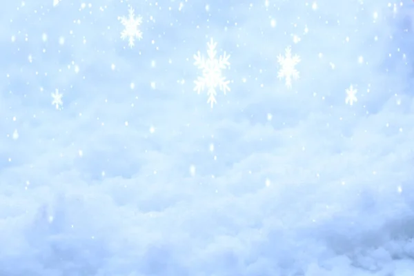 Χριστουγεννιάτικο Bokeh Για Φόντο Και Λευκό Χιόνι Φόντο Χιονιού — Φωτογραφία Αρχείου