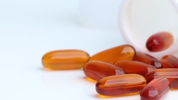 Close Vitamin Pills Food Supplement Health Used Treat Disease — Stock Video