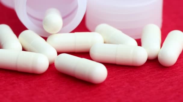 Close Βιταμίνη Χάπια Συμπλήρωμα Διατροφής Για Την Υγεία Χρησιμοποιείται Για — Αρχείο Βίντεο