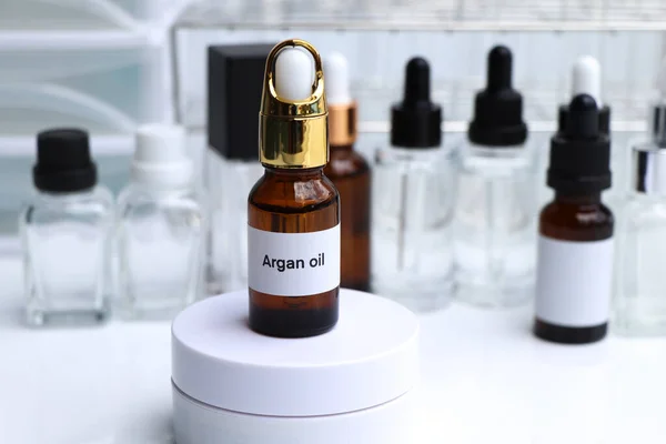 argan oil in a bottle, chemical ingredient in beauty product, skin care products