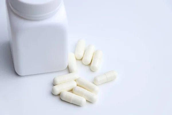 Zblízka Vitamin Pilulky Doplněk Stravy Pro Zdraví Nebo Používá Léčbě — Stock fotografie