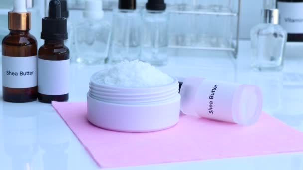 Масло Пляшці Хімічний Інгредієнт Косметичному Продукті Засоби Догляду Шкірою — стокове відео