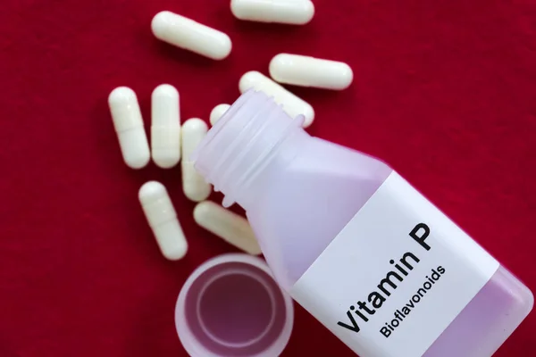 Pílulas Vitamina Uma Garrafa Suplemento Alimentar Para Saúde Usado Para — Fotografia de Stock