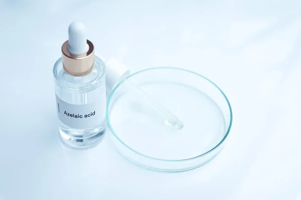 Azelaic acid in a bottle, chemical ingredient in beauty product, skin care products