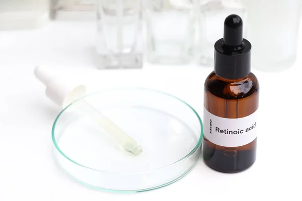 Retinoic acid in a bottle, chemical ingredient in beauty product, skin care products