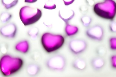 Arka planda kalp şekli bulanıklığı, kart ve bokeh, Sevgililer Günü geçmişi