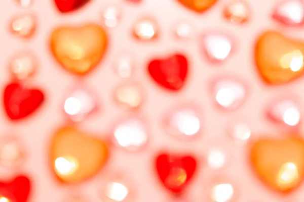 Размытие Формы Сердца Карты Боке Заднем Плане День Святого Валентина — стоковое фото