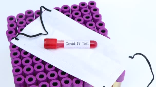 Teste Covid Para Procurar Anormalidades Sangue Amostra Sangue Para Analisar — Vídeo de Stock
