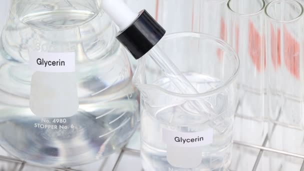 Glicerina Vidrio Química Laboratorio Industria — Vídeos de Stock