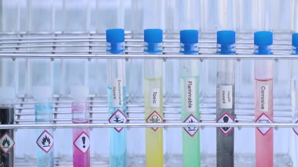 Chemical Symbol Test Tube Chemical Used Laboratory Industry — Video