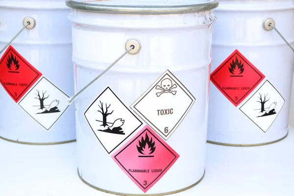 chemical symbols on chemical product, dangerous  raw material in the industry or laboratory