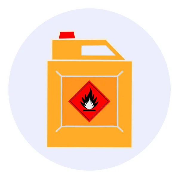 illustration Flammable liquid symbol on the chemical tank, hazardous chemicals in the industry or laboratory