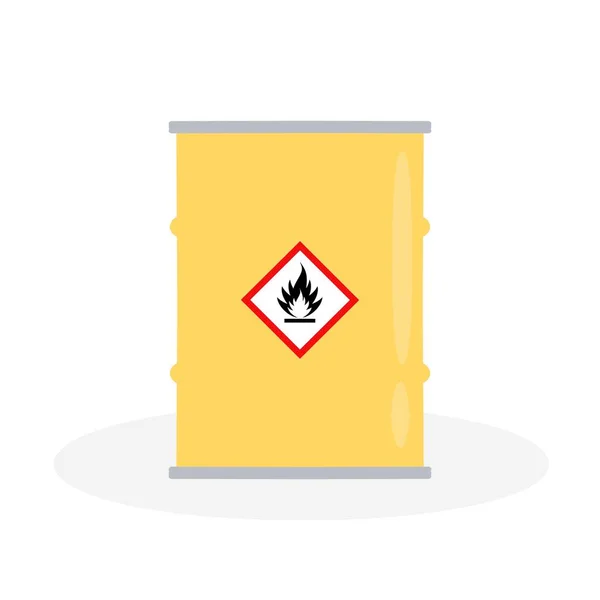 illustration Flammable liquid symbol on the chemical tank, hazardous chemicals in the industry or laboratory