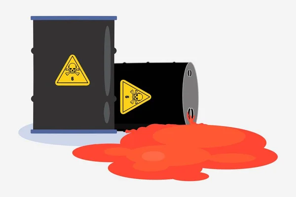 illustration, The toxic symbol on chemical products and spill, dangerous chemicals in industry or laboratory