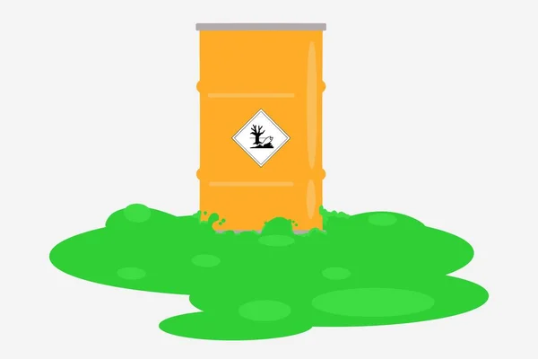 illustration destroy the environment symbol on the chemical tank and leak, hazardous chemicals in the industry or laboratory