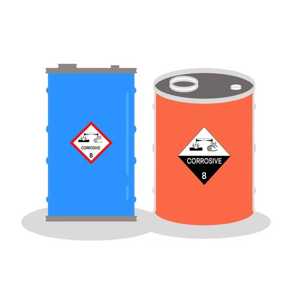 illustration corrosive liquid symbol on the chemical tank, hazardous chemicals in the industry or laboratory