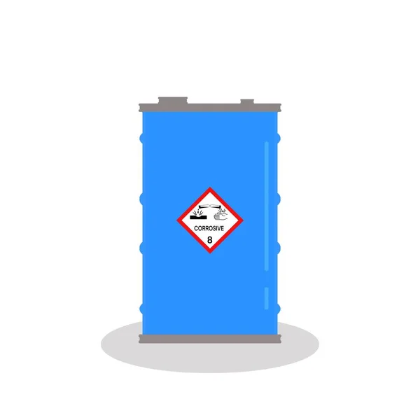 illustration corrosive liquid symbol on the chemical tank, hazardous chemicals in the industry or laboratory