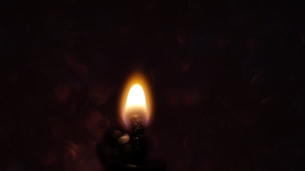 Karanlıkta Mum Işığı Mum Işığı Arkaplan Bokeh — Stok video