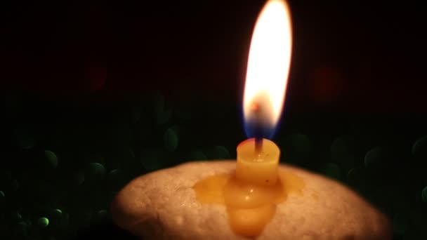 Kerzenlicht Dunkeln Kerzenlicht Hintergrund Und Bokeh — Stockvideo