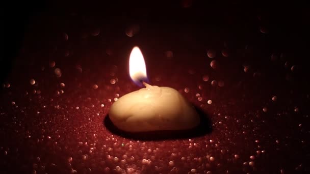 Свечи Свет Темноте Свечи Светлый Фон Bokeh — стоковое видео