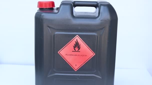 Símbolo Líquido Inflamable Tanque Químico Productos Químicos Peligrosos Industria Laboratorio — Vídeos de Stock