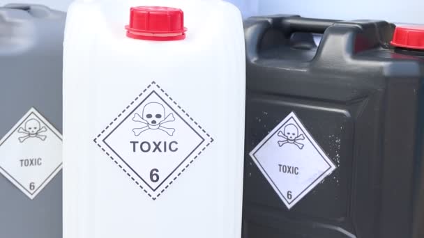 Τοξικό Σύμβολο Για Χημικά Προϊόντα Τις Επικίνδυνες Χημικές Ουσίες Στη — Αρχείο Βίντεο