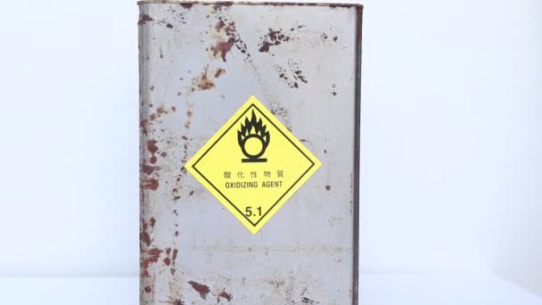 Símbolo Oxidante Producto Químico Productos Químicos Peligrosos Industria Laboratorio — Vídeo de stock