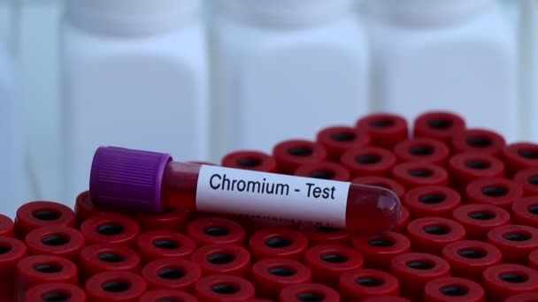 Chroom Test Kijken Naar Afwijkingen Van Bloed Bloedmonster Analyseren Het — Stockvideo