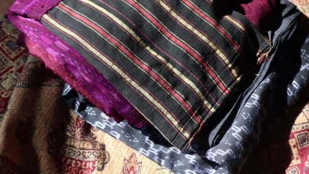 Tribal Aziatische Ikat Patroon Behang Afdrukken Textiel Lijn Abstract — Stockvideo