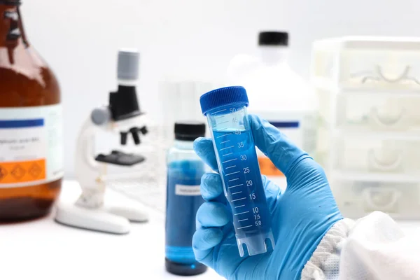 Methylene blue in bottle , chemical in the laboratory and industry, Chemical used in the analysis