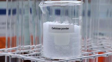 cellulose powder in bottle , chemical in the laboratory and industry, Chemical used in the analysis