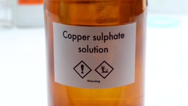 Copper Sulphate Bottle Chemical Laboratory Industry Chemical Used Analysis — 비디오
