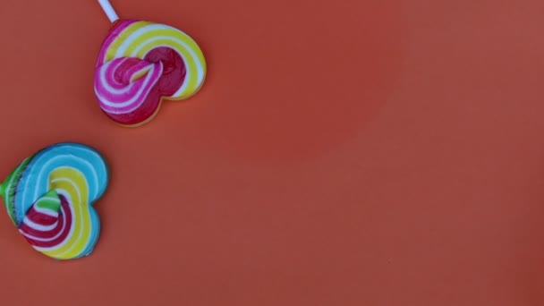 Pattern Candy Colorful Lollipops Candy Background Sweet Candies Close — Wideo stockowe