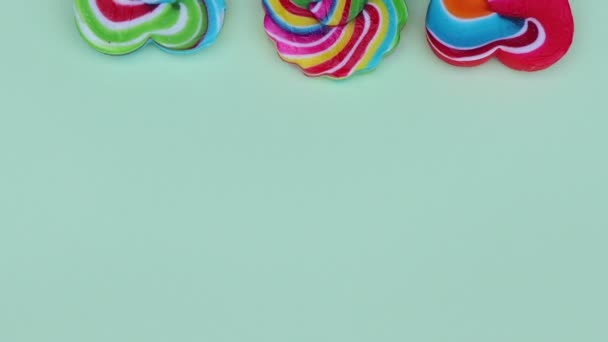 Pattern Candy Colorful Lollipops Candy Background Sweet Candies Close — Stockvideo
