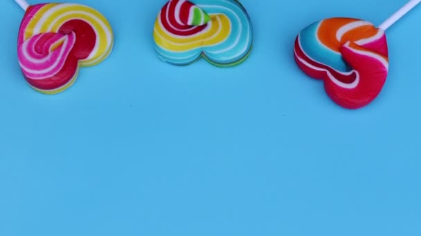 Pattern Candy Colorful Lollipops Candy Background Sweet Candies Close — Stock video
