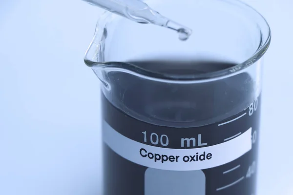 Copper Oxide Bottle Chemical Laboratory Industry Chemical Used Analysis — Foto de Stock